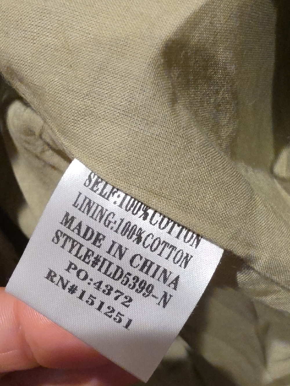 Cotton Eyelet Button Down Dress Olive Green - Picture 17 of 17